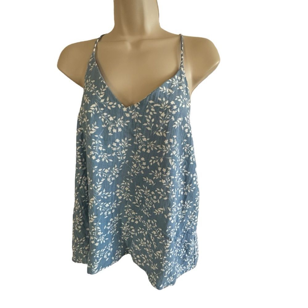 Eden in Love ~ Floral Blue Women's Top ~ size Medium